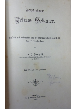 Archidiakonus Petrus Gebauer. 1892 r.