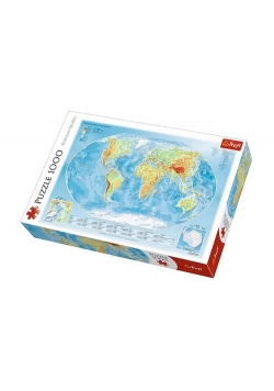 Puzzle Mapa fizyczna świata 1000