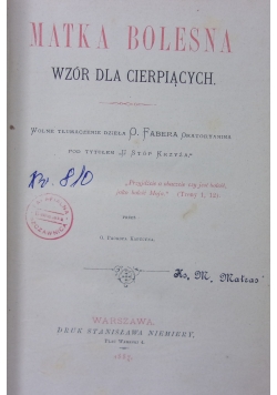 Matka Bolesna, wzór dla cierpiących