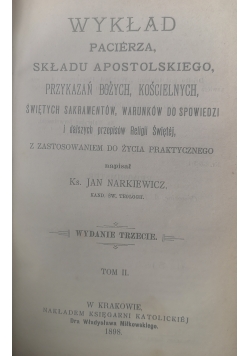 Wykład Pacierza 2 tomy w 1,  1898 r.