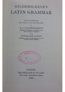Gildersleeve's Latin Grammar