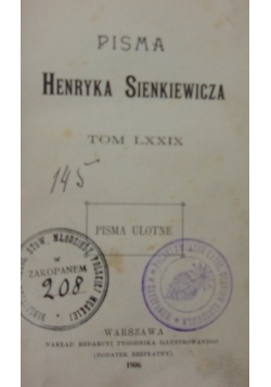 Pisma ulotne, tom LXXIX, 1906 r.