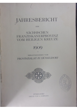 Jahresbericht der Sachsischen Franziskanerprovinz vom Heiligen Kreuze, 1909 r.