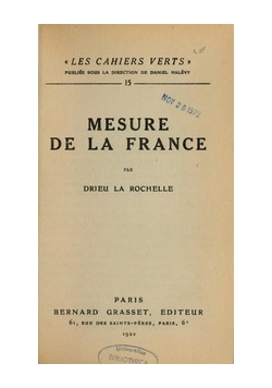 Mesure de la France, 1922r.