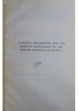 Seasonal Movements and the Osmotic