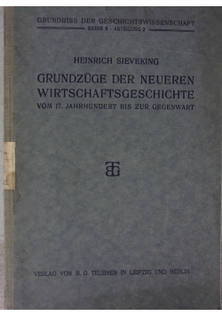 Grundzuge der neueren wirtschaftsgeschichte, 1923 r.