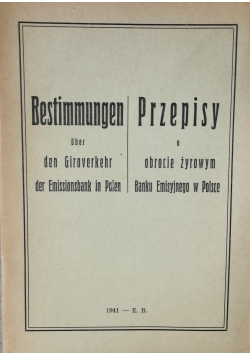 Przepisy o obrocie żyrowym Banku Emisyjnego w Polsce, 1941 r.