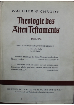 Theologie des Alten Testeaments Teil 2 / 3