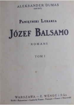 Pamiętniki lekarza. Józef Balsamo, Tom I-III, 1925r.