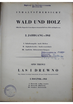 Wald und Holz od 28 do 52 numeru 1941 r.