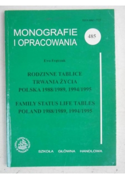 Rodzinne tablice trwania życia. Polska 1988/1989, 1994-1995