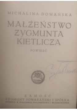 Małżeństwo Zygmunta Kietlicza,1925r