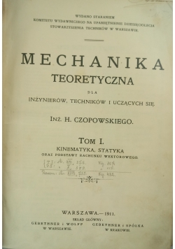 Mechanika Teoretyczna, 1911 r.
