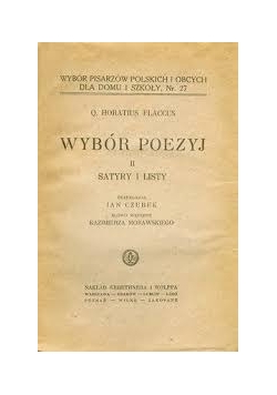 Wybór poezyj II satyry i listy,1924r