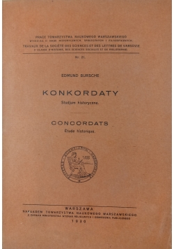 Konkordaty, Studjum historyczne. 1930 r.
