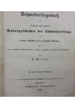 Schmetterlingsbuch oder allgemeine und besondere Naturgeschichte der Schmetterlinge, 1842 r.