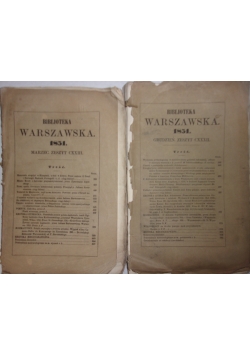 Biblioteka warszawska 1851 marzec/ 1851 grudzień