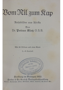 Funf Uguatorlangen um die Erde, 1923r.