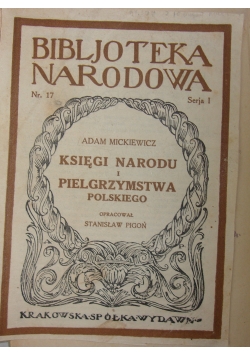 Księgi Narodu i Pielgrzymstwa,1922r.