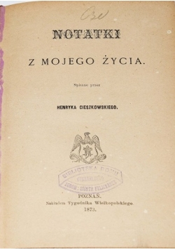 Notatki z mojego życia, 1873r.