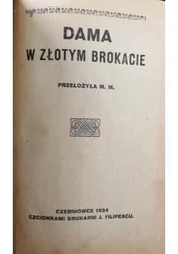 Dama w złotym brokacie, 1924 r.