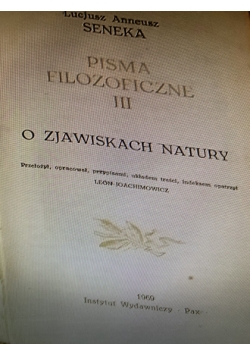 Seneka- o zjawiskach natury