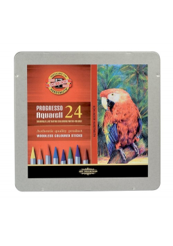 Kredki Progresso Aquarell 24 kolory w metalowej kasetce