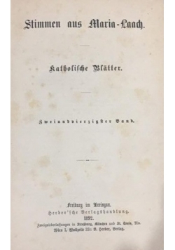 Stimmen aus Maria-Laach, 1892 r.