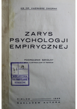 Zarys Psychologji Empirycznej 1933 r.
