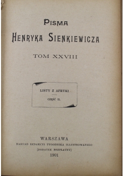 Pisma Henryka Sienkiewicza Tom XXVIII Część II 1901 r.