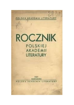 Rocznik Polskiej Akademii literatury, 1937 r.