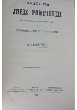 Analecta juris pontificii, 1875r.