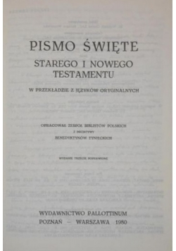 Pismo Święte Starego i Nowego Testamentu