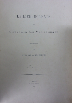Keilschrifttexte ,1890r.