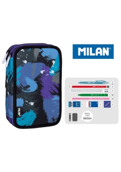 Piórnik MILAN 2-poziomowy z wyposażeniem ARTY GEO niebieski
