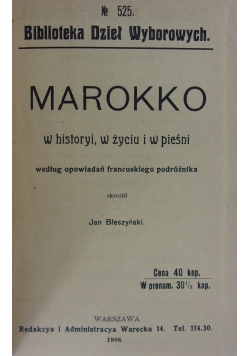 Marokko w historyo, w życiu i w pieśni, 1908 r.