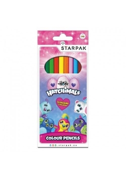 Kredki ołówkowe 12 kolorów Hatchimals