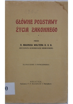 Główne podstawy zycia zakonnego, 1927 r.