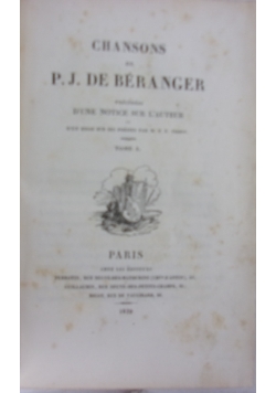 Chansons de P.J. de Beranger, 1829 r.