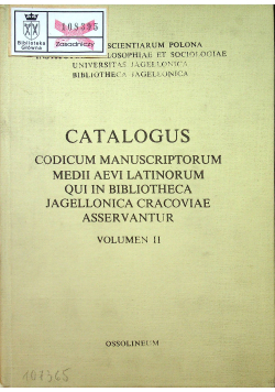 Catalogus codicum manuscriptorum medii aevi latinorum