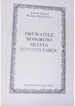 Obywatele honorowi miast Nowego Targu