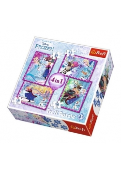 Puzzle 4w1 Zimowe szaleństwo TREFL