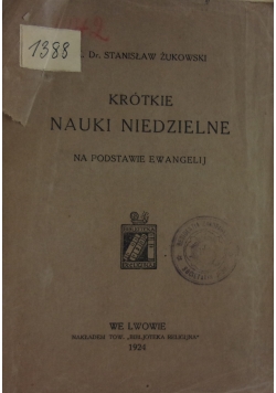 Krótkie nauki niedzielne, 1924r.