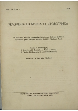Fragmenta Floristica et Geobotanica Ann XX