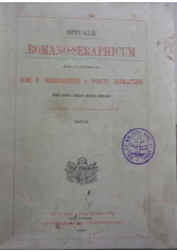 Rituale Romano-Seraphicum jussu et auctoritate, 1889 r.