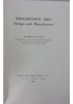 Progressive dies Design and Manufacture