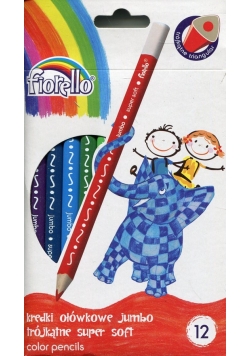 Fiorello Kredki ołówkowe Jumbo trójkątne super soft 12 kolorów