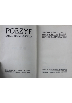 Poezje Emila Zegadłowicza Imagines 1919 r.