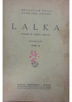 Lalka, tom III, 1923r.