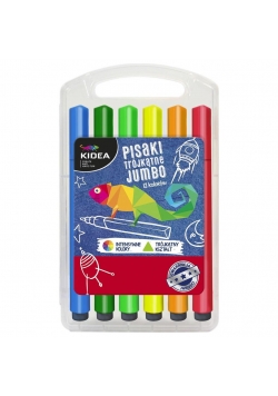Pisaki trójkątne w etui Jumbo 12 kolorów KIDEA